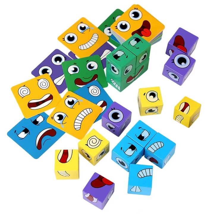 Expression Puzzle Building Blocks